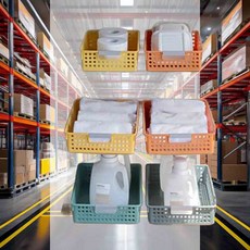 낮은 바스켓 정리함 소품바구니 속옷보관함 양말보관함 팬트리정리함 기저귀정리함, 이프 바스켓 낮은형 소(499) 오렌지