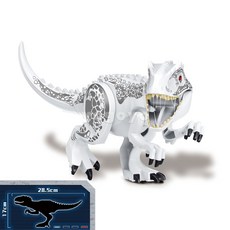요고요 블록 대형 공룡 피규어 블럭, 1. 흰색 인도미누스 렉스, 1개