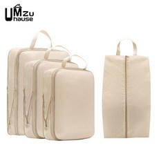 속옷 신발 포장 보관 여행 가방 옷장 공간 절약 정리용 지퍼가 있는 압축 4개, Bag