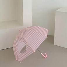 馬卡龍格紋兒童傘 透明視窗設計 幼童安全雨具