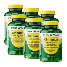 스프링밸리 시나몬 500mg 플러스 크롬 캡슐 Spring Valley Cinnamon Chromium, 6개, 180정