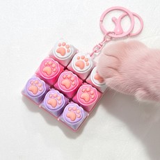키캡 키링 클리커 딸깍이 블랙 핑크 냥냥 9구 키캡 2가지, 1개, 핑크 냥냥 9구 클리커 1개, 핑크 냥냥 9구 클리커