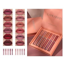 6색 립스틱 세트 틴트 방수 부드러운 텍스쳐의 립스틱 발렌타인 선물세트 매트립스틱 발색강한 립스틱 세트, A세트, 1개