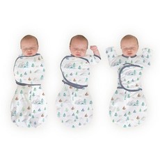 SwaddleDesigns 6방향 Omni Swaddle Sack® 신생아용 팔걸이 포대기 깜짝 반사를 진정시키는 더 많은 옵션 수면 개선 쉬운 전환 아기 수면 주머니, 수채화 산과 나무