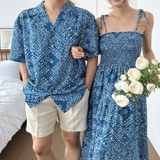 비워크 시원해보이는 동남아여행룩 커플비치웨어 커플시밀러룩 바캉스커플룩