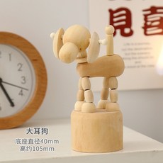 diy手工創意木偶 可動木質動物木頭人擺件 兒童玩具禮物, 木耳朵, 1個