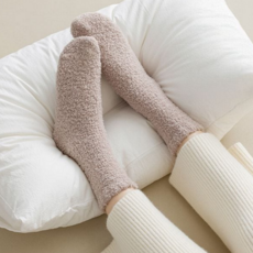 무압박 수면 양말 부드러운 극세사 겨울 여성 수면 양말 보온 숙면 잠옷