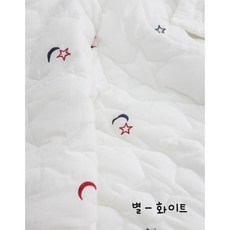 60수 아사면 시원한 쿨 유아 낮잠 이불 (100 * 110), 별 - 화이트