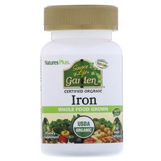 Natures Plus Source of Life Garden鐵素食膠囊無麩質, 1個, 30 件