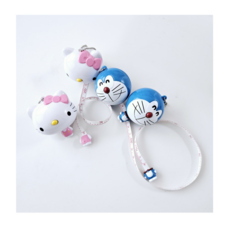 엘리야 [자동감김] 헬로키티 도라에몽 줄자 키링 캐릭터 피팅 다이어트 입체줄자 사무실 옷가게 회사 학교 휴대용 미니 자동줄자, 헬로키티(핑크), 1개, 1m