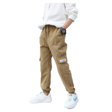 男童縮口長褲春秋季新款工裝長褲中大童休閑長褲大童收褲腳長褲兒童褲子男童長褲