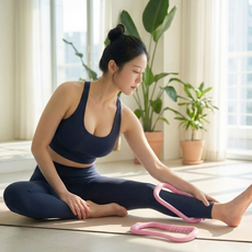 씨엔알비 근육 이완 돌기형 필라테스 요가링, 2개, 핑크