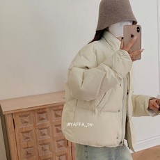 YAFFA 輕量保暖短版麵包衣外套 羽絨棉鋪棉防潑水無帽加厚