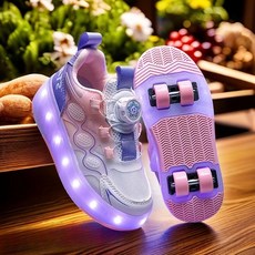 롤러슈즈 롤러스케이트 LED 바퀴 신발 탈부착 어린이용, 1개, SM116 핑크 더블 쿠로미 포함