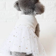 리빙듀오 반려동물 하늘하늘 원피스, 화이트, 1개