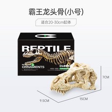 其鱗仿真岩石爬寵躲避屋，烏龜曬背臺，黃緣龜蜥蜴守宮蛇飼養箱造景，安全舒適, 1個, 【原創】小號霸王龍頭骨躲避（昆蟲）