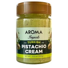 Aroma Imports 스프레드 아로마 임포트 터키산 피스타치오 크림 13.5온스 383g 바삭한 수제 페이스트 너트, 1개