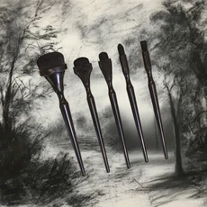 블랙 렌더링 브러시 목탄 파스텔 및 엠보싱을 위한 내구성 있는 수채화 페인트 브러시 - DIY 스크랩북킹에, 02 5Pcs