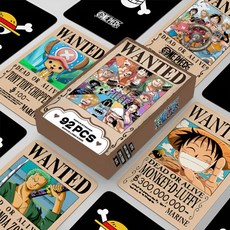 애니메이션 포토카드 스티커 세트 몬스터팩 대용량, 92개, 원피스(브라운)