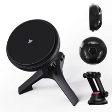 허킨스 모노팬 쿨링 맥세이프 차량용 핸드폰 거치대 충전기, 모노에이 Mono-A, 블랙