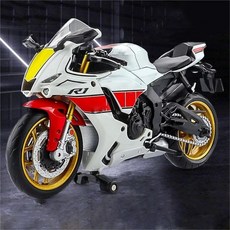 11464269 다이캐스트 모형 미니어처 수집품 바이크 컬렉터 모델 합금 컬렉션 미니모토 시리즈 생일 선물 1/12에 맞는 야마하 YZF‑R1M White, 화이트