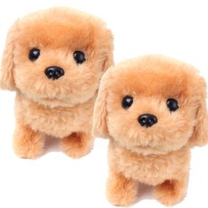 UB toy 움직이는 강아지 인형 건전지동봉, 연베이지, 2개, 16cm