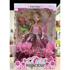 公主娃娃 婚紗公主系列 婚禮邀請 標準禮服娃娃, 粉色, 1個, 32.5cm