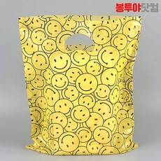 봉투야닷컴 HD PE 30호 비닐쇼핑백 30x39cm 100장, 스마일(양면인쇄), 1개