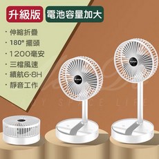 USB充電伸縮折疊風扇，野餐桌面兩用，靜音多檔可調，便攜涼風扇