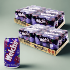 웰치스 탄산 음료 포도맛 그레이프 355ml 48캔 식당 PC방 업소용 뚱캔, 48개