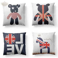 유니언잭 영국 국기 쿠션커버 소파 장식 인테리어 홈데코
