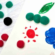 25mm 폼폼이 색볼 공예 장식 재료 부직포재료, 보라