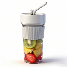 無線便攜榨汁機，350ml隨行杯，六葉刀頭，開蓋斷電，自帶吸管, K5带吸管榨汁机