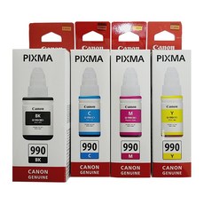佳能 GI-990 黑色墨水 G3910 G3900 G2910 G2900 G4900, 4色套裝, 1組
