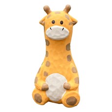 萌寵要當家 寵物來了 木雕造型發聲玩具 乳膠玩具 寵物玩具, 1個, 寵物來了 木雕造型發聲玩具-長頸鹿