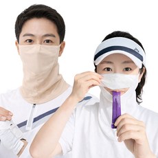 밥앤스미스 자외선차단 골프마스크 러닝 자전거 오픈 롱넥 얼굴 햇빛가리개 마스크, 1개, 화이트