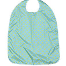 성인 턱받이 성인 앞치마 방수 환자용턱받이 식사 간병 요양, 노랑물방울(민트), 1개