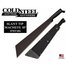 Cold Steel 冷鋼 SLANT TIP MACHETE 18吋 直刀砍刀 1055中碳鋼 附刀袋, 1個