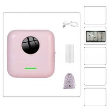쭌스몰 미니 프린터 포켓 휴대용 블루투스 인쇄기 무선, X5 핑크 + 5롤 접착제 + 가방, 단일 모델