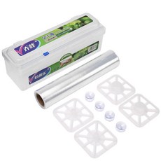 台灣精選 保鮮膜切割盒 切割器滑刀 自動分切器 廚房大捲家用批發, 30cmX1000型保鮮膜+切割盒, 1個