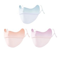 Enignic UV 페이스 마스크 자외선 차단 UP 업F 50+UVA/UVB 광선 98% 여성용 마스크 세탁 가능 재사용 가능(3개), Black/Blue/Pink