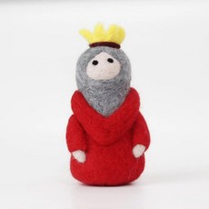 포케 울 펠트 수제 인형 킹 농부 재료 키트 봉제 생일 선물 완성되지 않은, 1개