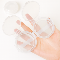 리오라 블룸 퓨어 터치 메이크업 파운데이션 팩트 블러셔 밀착 실리콘 에어 쿠션 퍼프, 1세트, 원형2개+물방울형2개+양면퍼프케이스2개