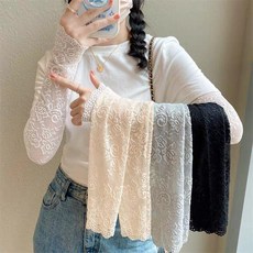 女士蕾絲袖套 夏季防曬 透氣長款袖套