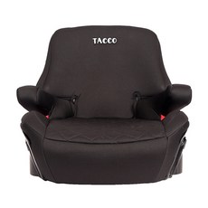 TACCO 兒童增高墊 ISOFIX/安全帶兩用 雙安裝模式 可拆卸靠背 極黑款, 【TACCO】極黑