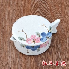 미니 동양화 먹접시 문방사우 서예 먹물접시 용품, E. 모란 잉크