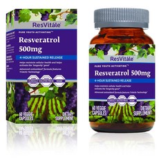 resvitale 白藜蘆醇500mg素食膠囊, 1個, 60入
