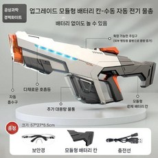 전동물총 워터건 자동물총 대용량 축제 샷건 수영장 물총놀이 물놀이 여름, 패키지 2 이중 전기 + 고글, H. 흰색-  모듈 식 배터리, 1개