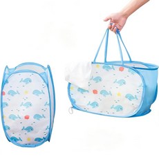 Qtopun 메시 팝업 세탁 바구니 2팩 접이식 휴대용 수직 더러운 옷 바구니 및 수평 보관 정리함 침실 어린이 방 대학 기숙사 및 여행용, Qtopun 메시 팝업 세탁 바구니 2팩, 접이식 휴대