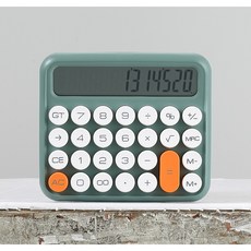 馬卡龍計算機 復古鍵盤 大按鍵 漸變色 機械按鍵 桌上型, 1個, 復古計算機 橄欖綠, 橄欖綠